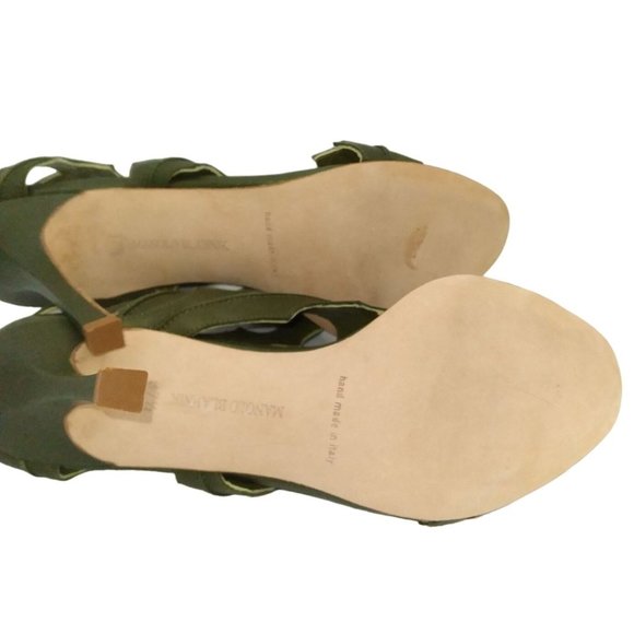 Manolo Blahnik High-Heel Slingbacks Beautiful Green Color ~ Size 7.5 US - Picture 8 of 8